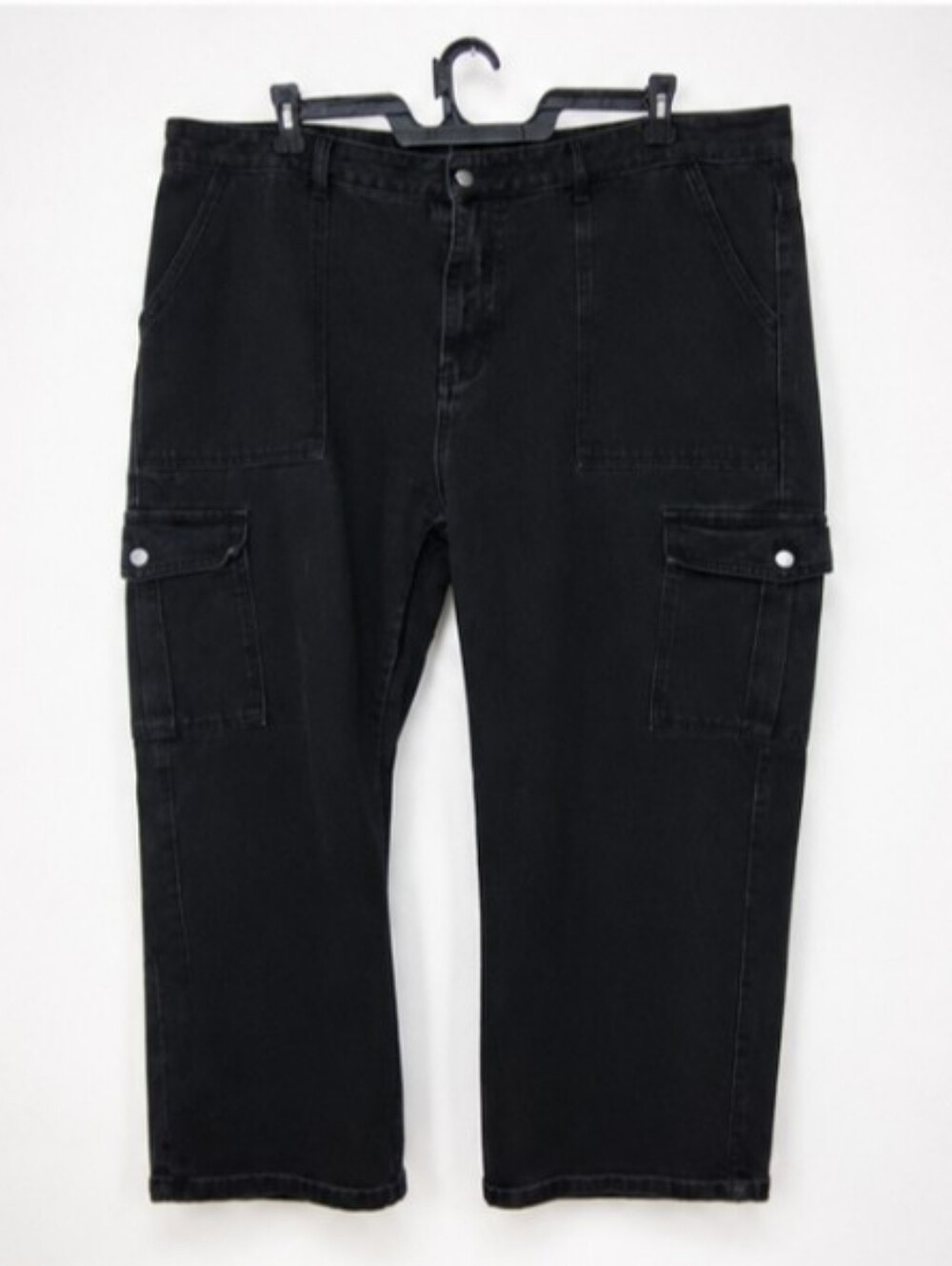 SHEIN Curve black cargo pants With utility pockets button closure SIZE 4XL - Picture 2 of 4